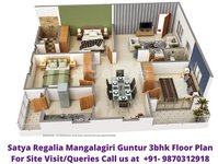 Satya Regalia Mangalagiri Guntur 3bhk floor plan