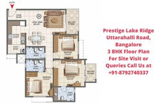 Prestige Lake Ridge Uttarahalli Main Road, Bangalore 3 BHK Floor Plan 1571 Sqft