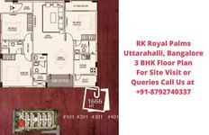 RK Royal Palms Uttarahalli, Bangalore 3 BHK 1666 sqft Floor Plan