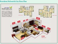 provident welworth city 3 bhk floor plan